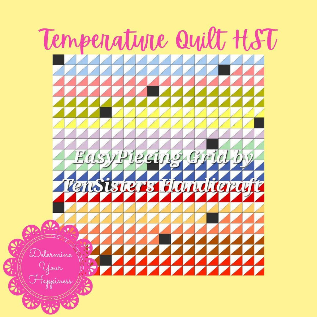 FREE Temperature HST Quilt Pattern with purchase 3 EasyPiecing Grid -Ten Sisters Handicraft Printed foundation Grid Quilting Sewing Grid