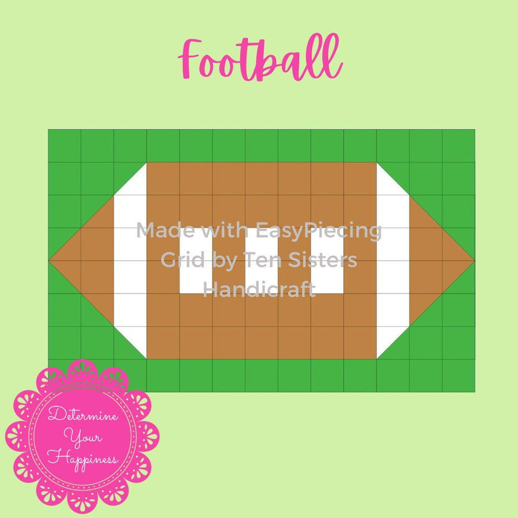 Football Quilt Pattern - Beginner Friendly, Easy Foundation Piecing, Includes EasyPiecing Grid