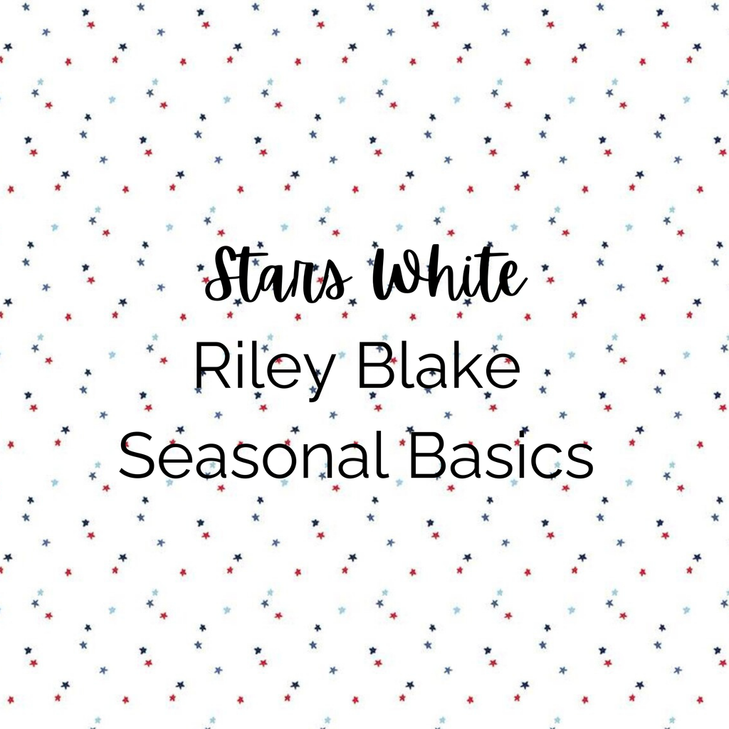 Seasonal Basics/Stars (White)/ Fabric - Riley Blake Cotton, Quilting Fabric by the Yard