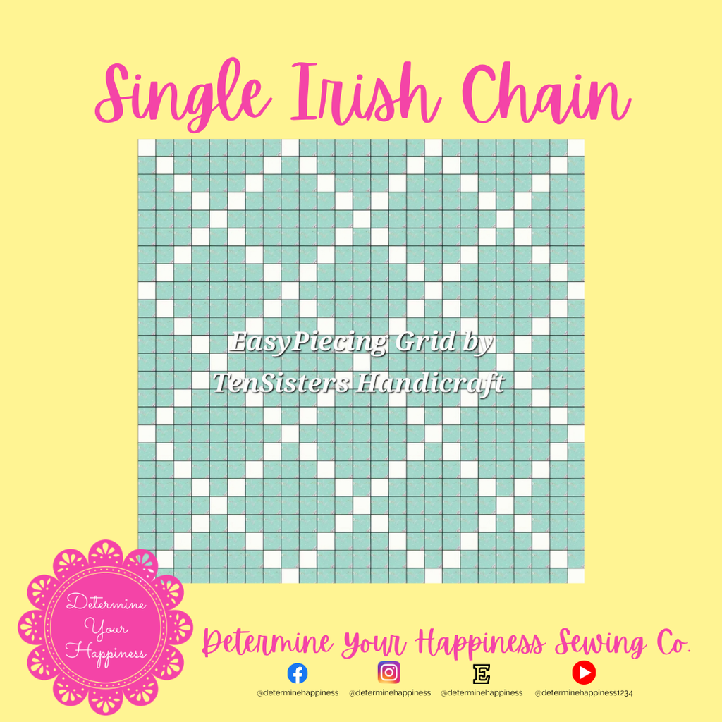 Single Irish Chain Quilt Quilt Pattern - Beginner Friendly, Easy Foundation Piecing, Includes EasyPiecing Grid