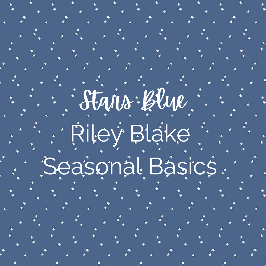 Seasonal Basics/Stars (BLUE)/ Fabric - Riley Blake Cotton, Quilting Fabric by the Yard