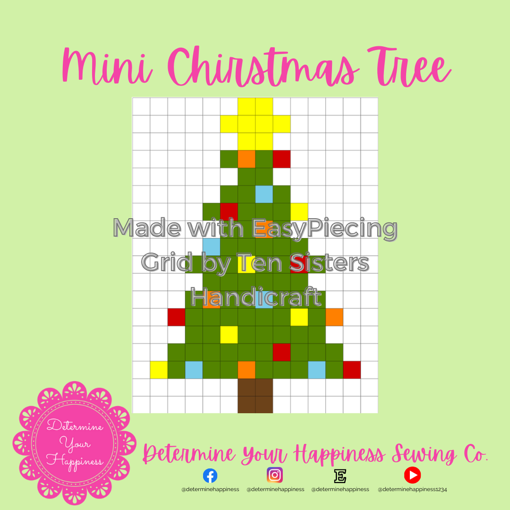 Christmas Mini Tree Quilt Pattern - Beginner Friendly, Easy Foundation Piecing, Includes EasyPiecing Grid