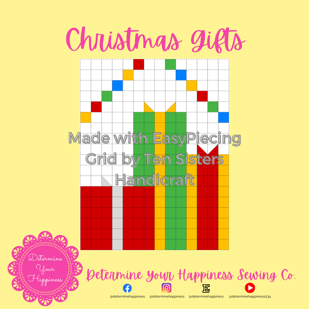 Christmas Gifts Quilt Pattern - Beginner Friendly, Easy Foundation Piecing, Includes EasyPiecing Grid