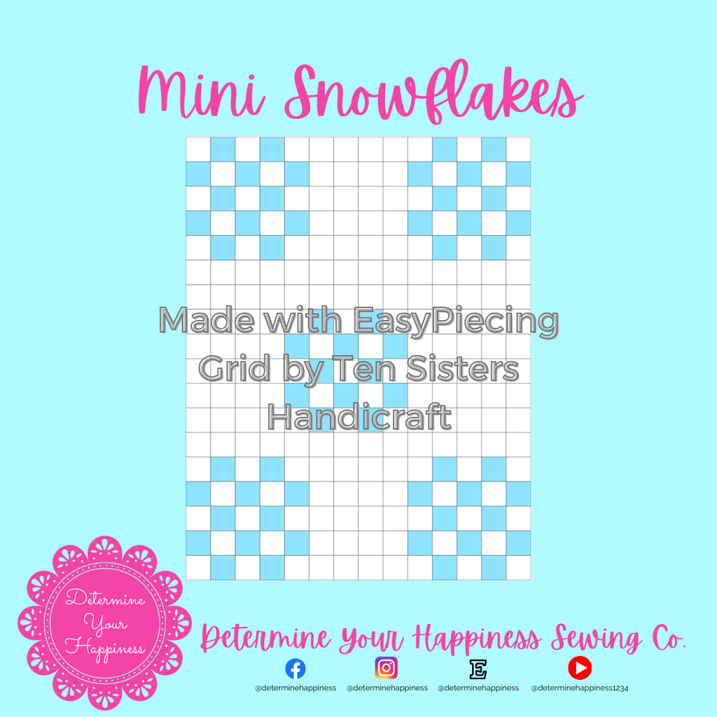 Mini Snowflakes Quilt Pattern - Beginner Friendly, Easy Foundation Piecing, Includes EasyPiecing Grid
