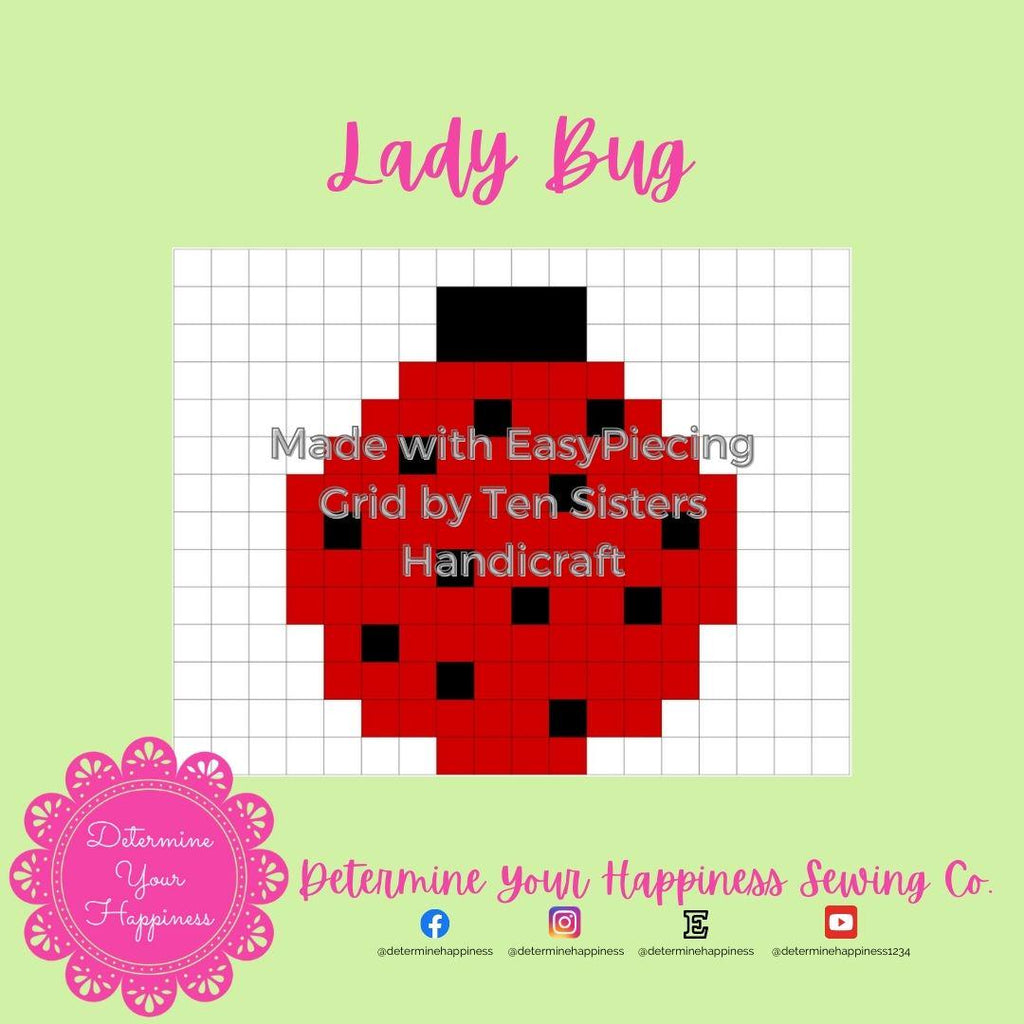 Ladybug Quilt Pattern - Beginner Friendly, Easy Foundation Piecing, Includes EasyPiecing Grid