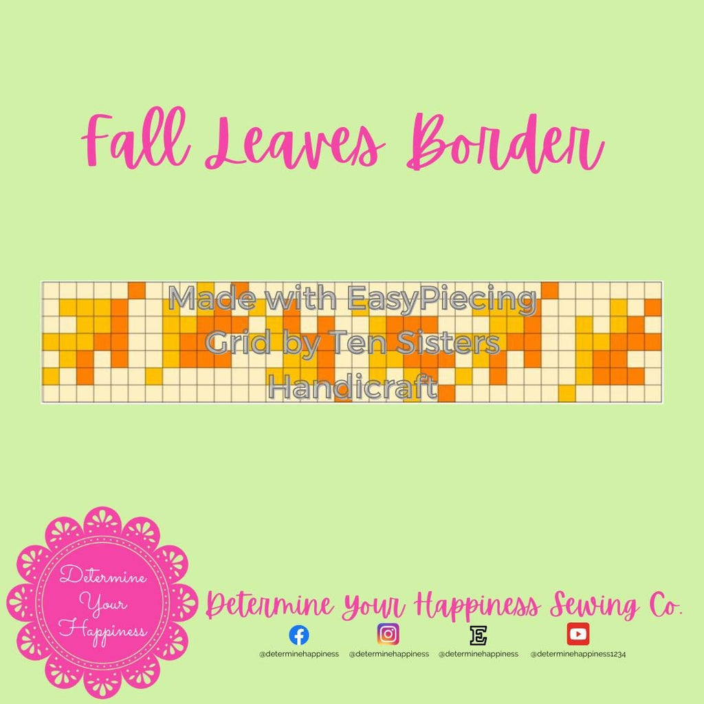 Fall Leaves Border Quilt Pattern - Beginner Friendly, Easy Foundation Piecing, Includes EasyPiecing Grid