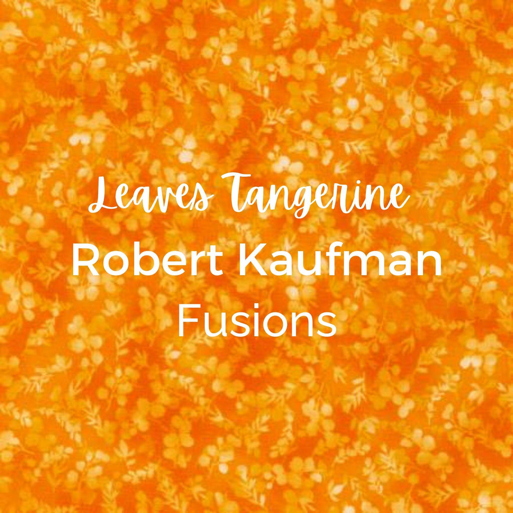 LEAVES TANGERINE/Robert Kaufman/Fusion -Quilting Fabric by the Yard