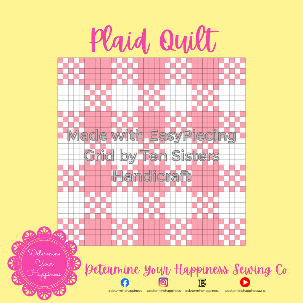 Plaid Quilt Pattern - Beginner Friendly, Easy Foundation Piecing, Includes EasyPiecing Grid