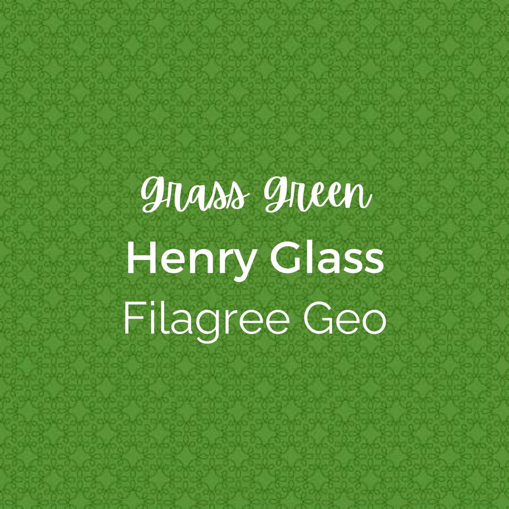 GRASS GREEN Filagree Geo/Henry Glass/Modern Melody Basics - Quilting Fabric by the Yard