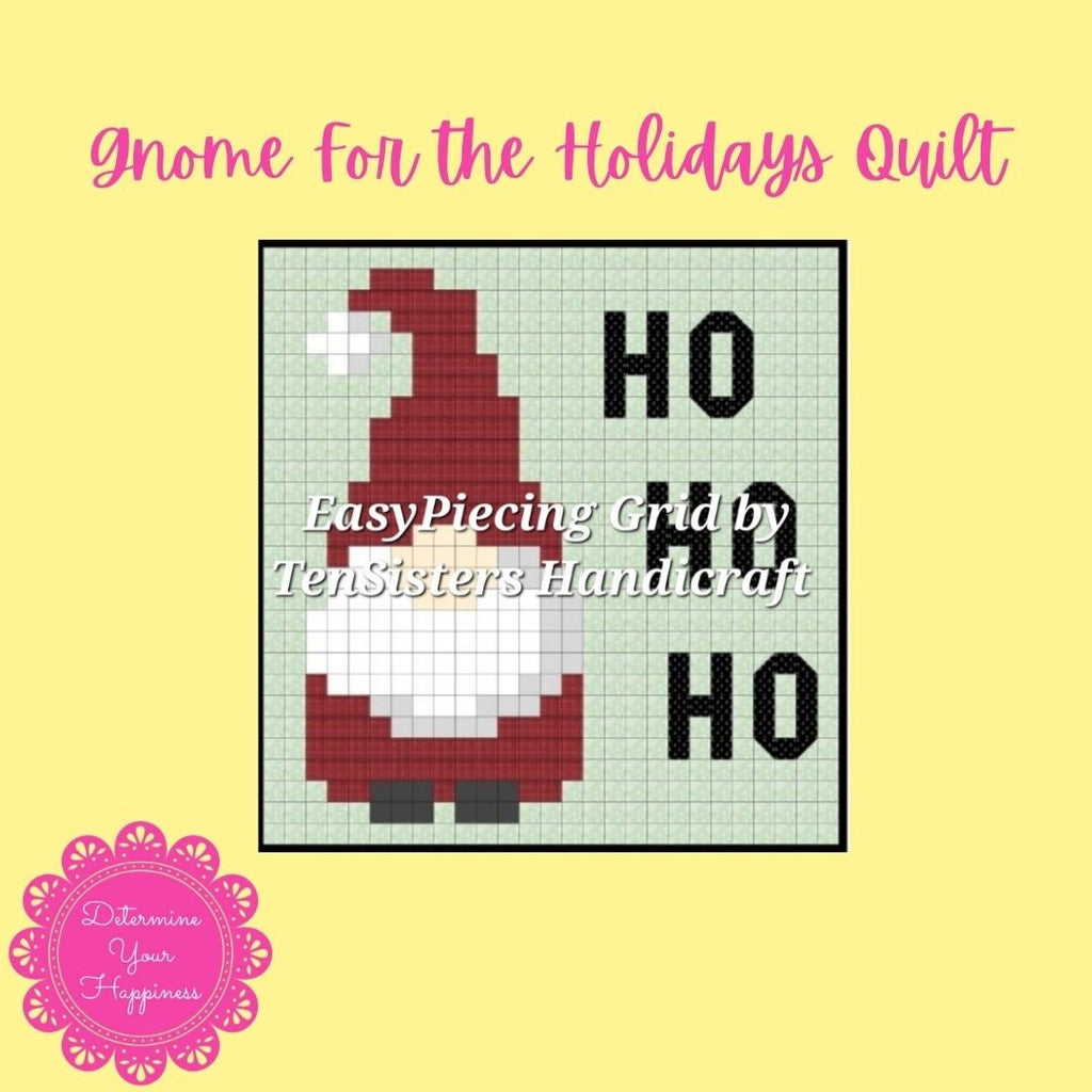 Gnome for the Holidays Quilt Pattern - Beginner Friendly, Easy Foundation Piecing, Includes EasyPiecing Grid