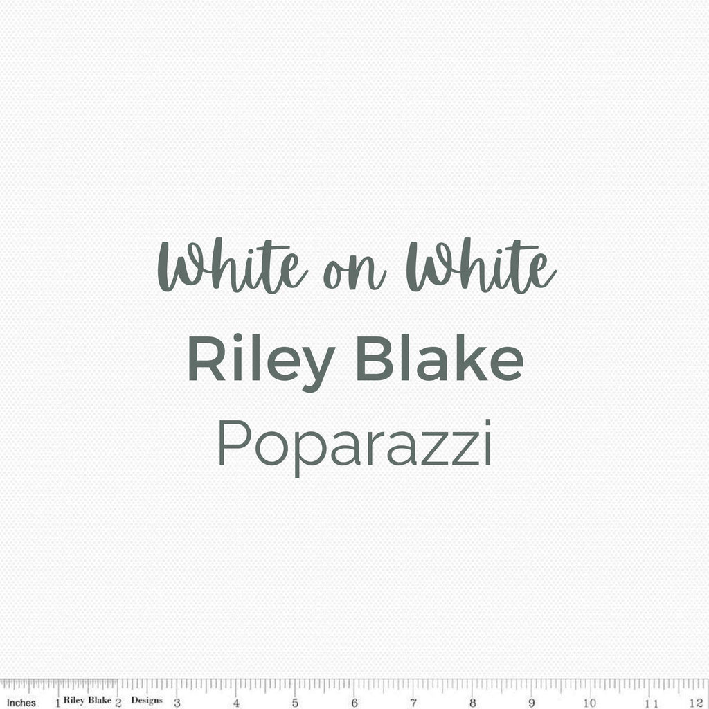 Poparazzi/White/Fabric - Riley Blake Cotton, Quilting Fabric by the Yard