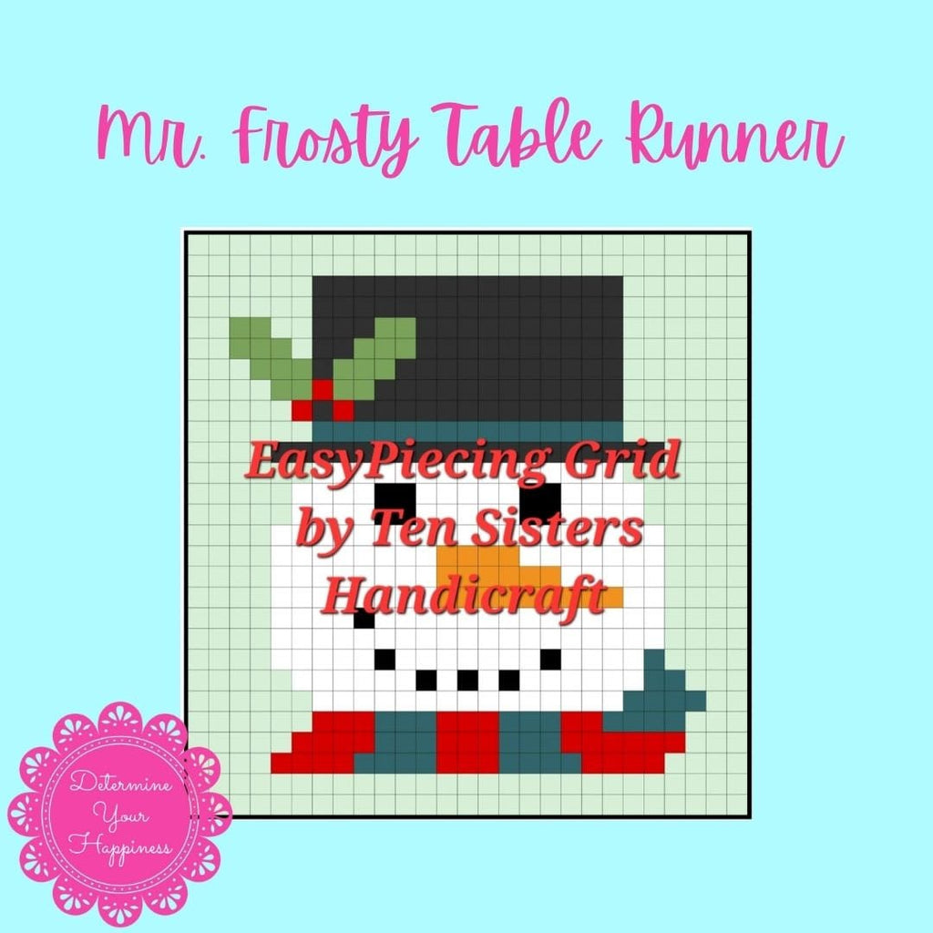 FREE Mr. Frosty 6 panel Pattern with purchase of EasyPiecing Grid from Ten Sisters Handicraft Printed foundation Grid Quilting Sewing Grid