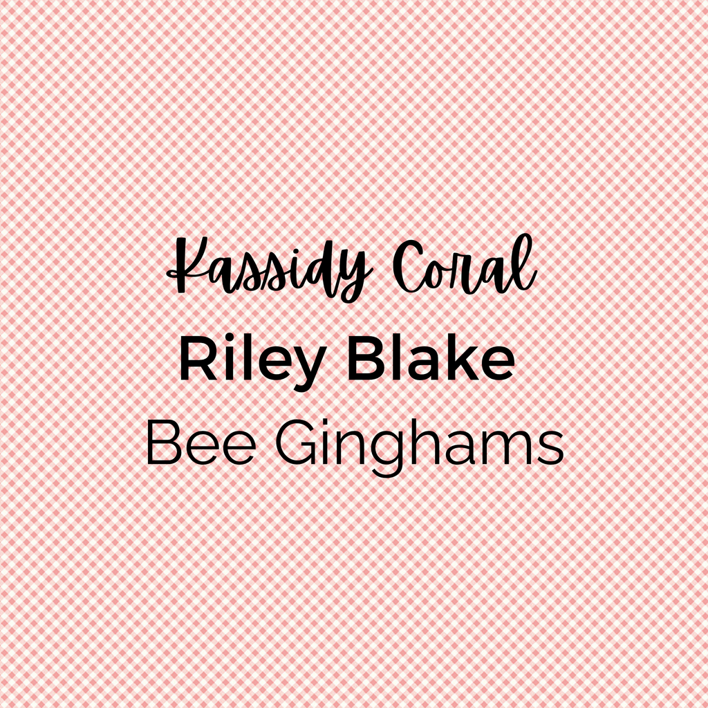 Kassidy Coral Bee Ginghams Quilting Fabric - Riley Blake - 100% Cotton by the Yard