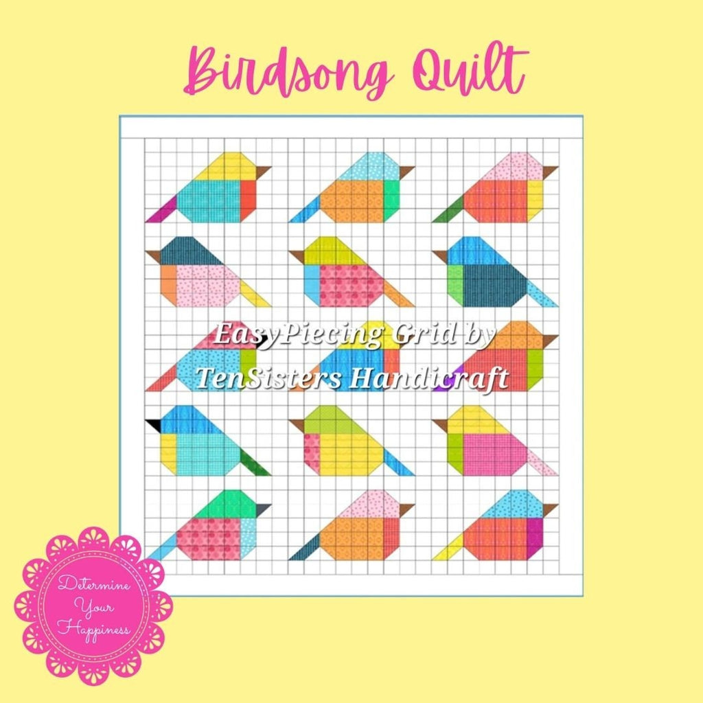Birdsong Quilt Quilt Pattern - Beginner Friendly, Easy Foundation Piecing, Includes EasyPiecing Grid