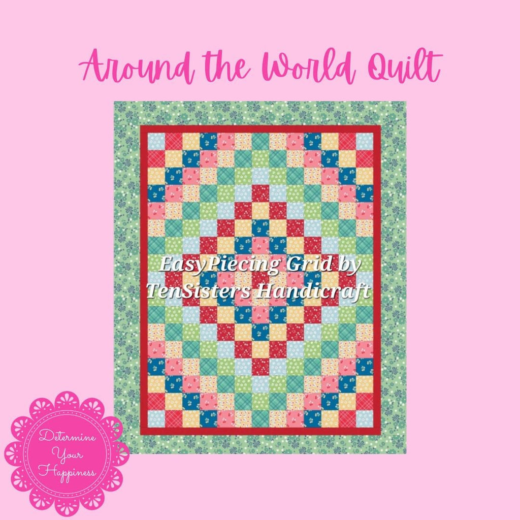 Mini Around the World Quilt Pattern - Beginner Friendly, Easy Foundation Piecing, Includes EasyPiecing Grid