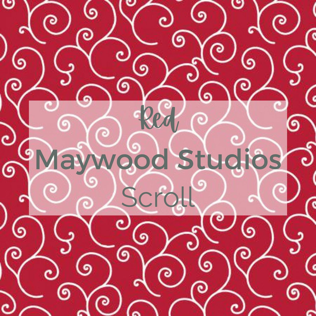 RED SCROLL/Maywood Studios/Kimberbell Designs -Quilting Fabric by the Yard