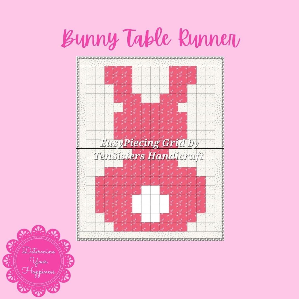 FREE Bunny Pattern 2 panel with purchase EasyPiecing Grid from Ten Sisters Handicraft Printed foundation Grid Quilting Sewing Grid
