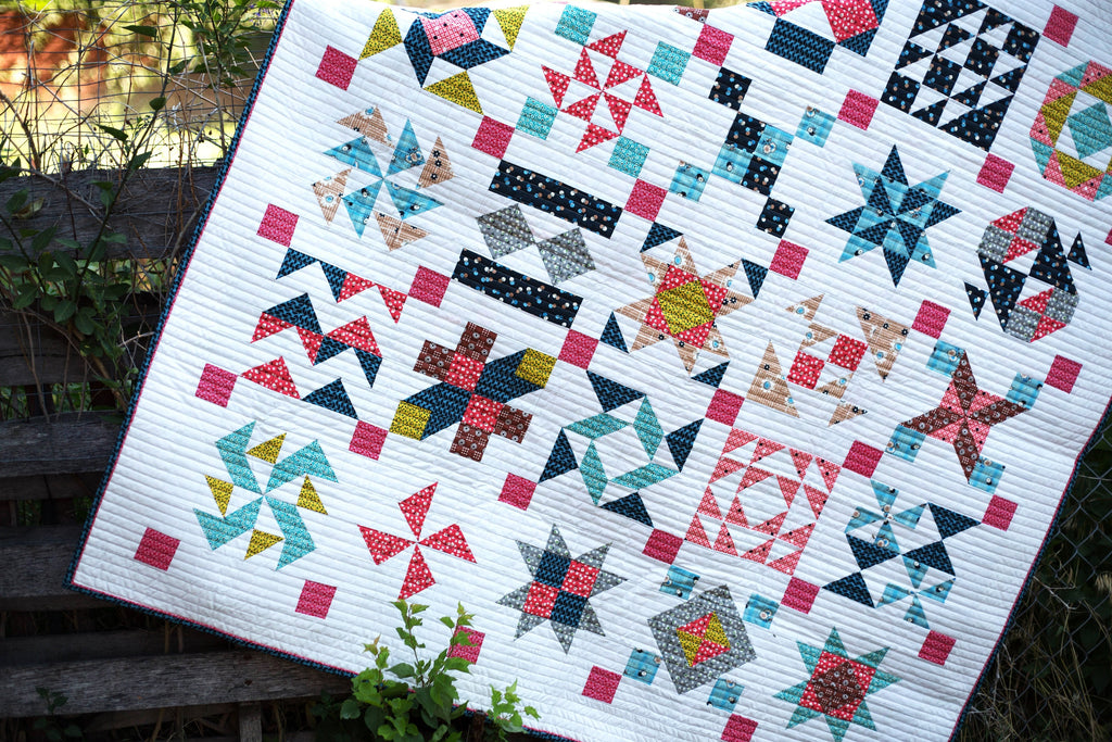 Seven Brothers Block Party Pattern Book by Carmen Geddes. Grid Quilt Patterns, EasyPiecing Grid Patterns