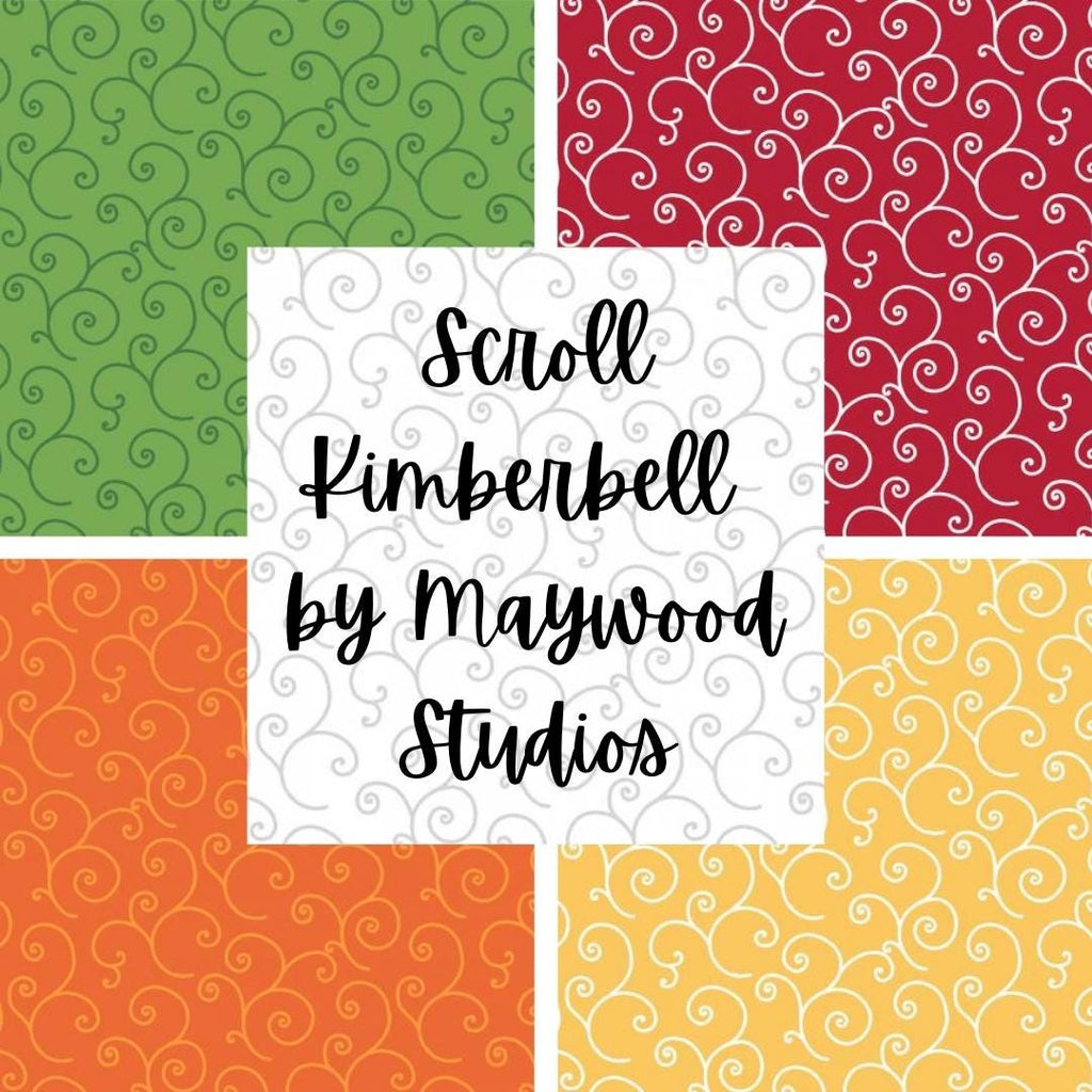 Kimberbell Scroll Fabric by Maywood Studios Choose from Green, Red, Yellow, or Orange. - Quilting Fabric by the Yard
