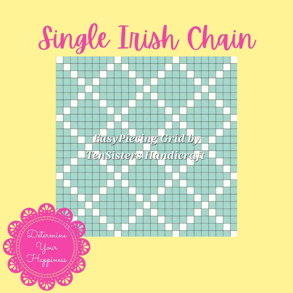 FREE Single Irish Chain Quilt Pattern with purchase 6 EasyPiecing Grid by Ten Sisters Handicraft Printed foundation Grid Quilting Sewing Grid