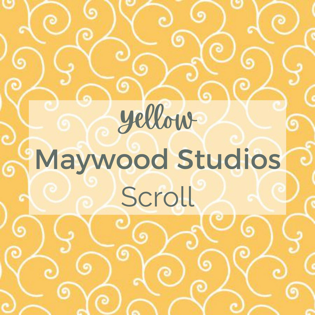 YELLOW SCROLL/Maywood Studios/Kimberbell Designs -Quilting Fabric by the Yard