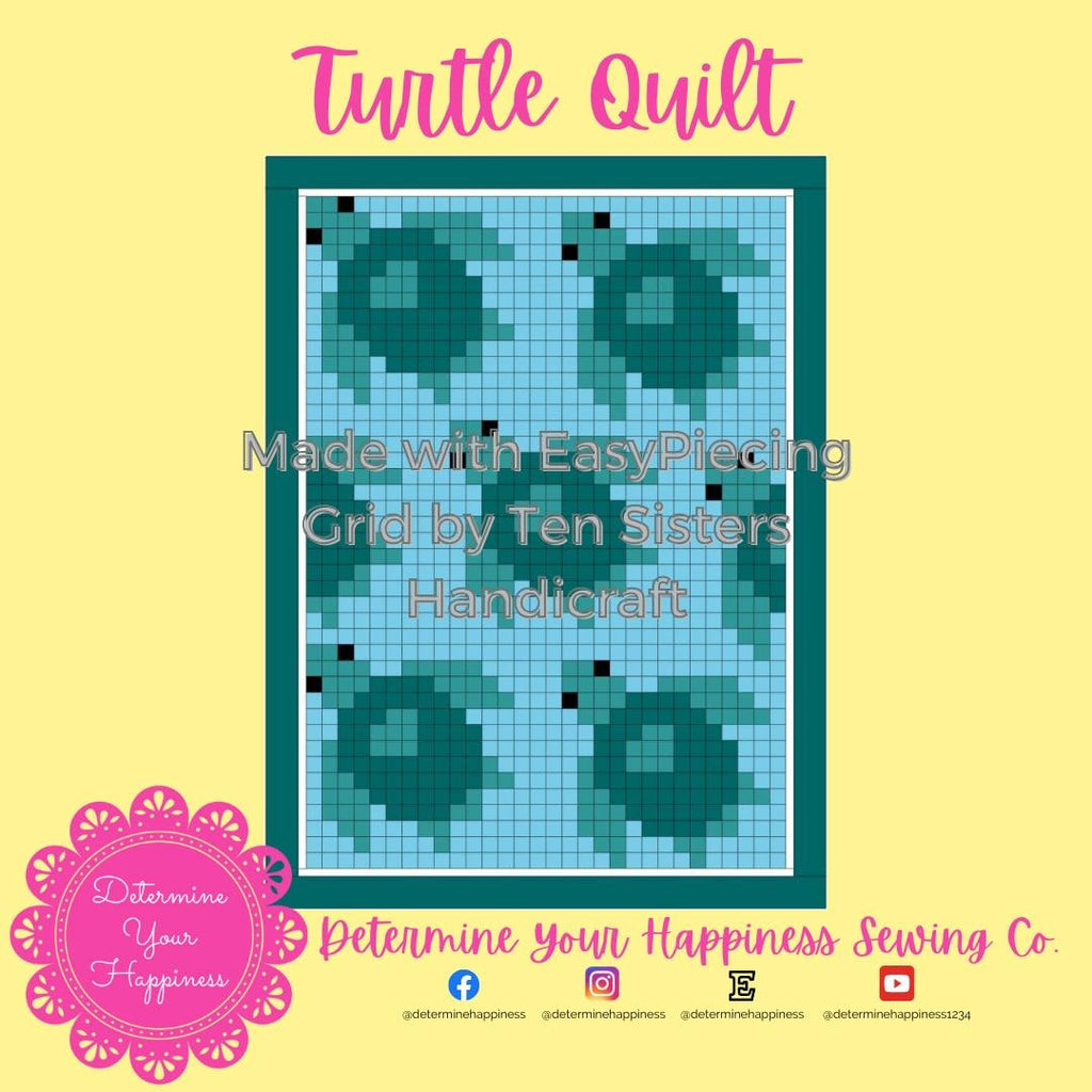 Turtle Quilt Quilt Pattern - Beginner Friendly, Easy Foundation Piecing, Includes EasyPiecing Grid