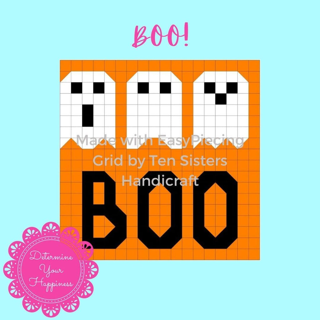 BOO! Quilt Pattern - Beginner Friendly, Easy Foundation Piecing, Includes EasyPiecing Grid