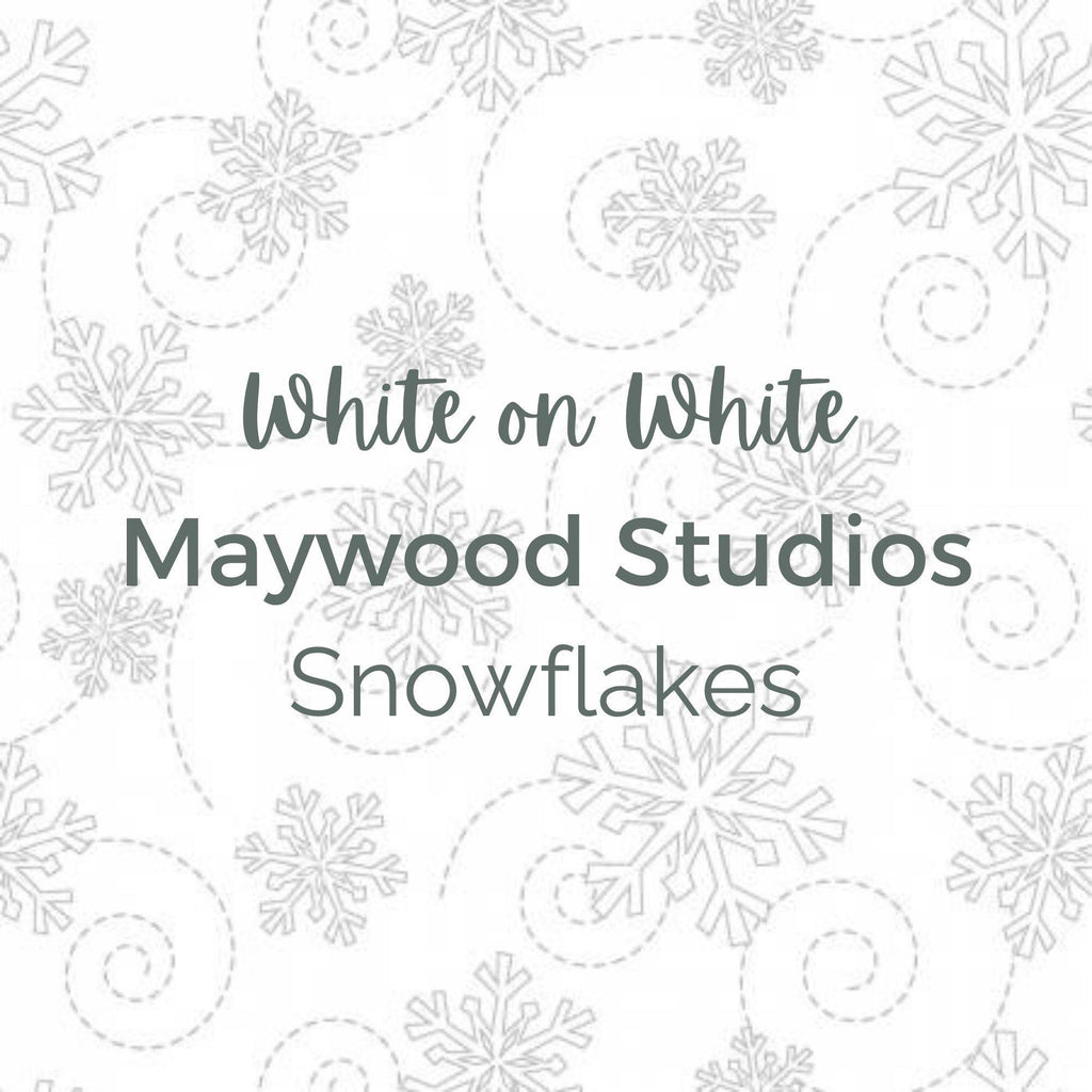 WHITE ON WHITE Snowflakes/Maywood Studios/Kimberbell Designs - Quilting Fabric by the Yard