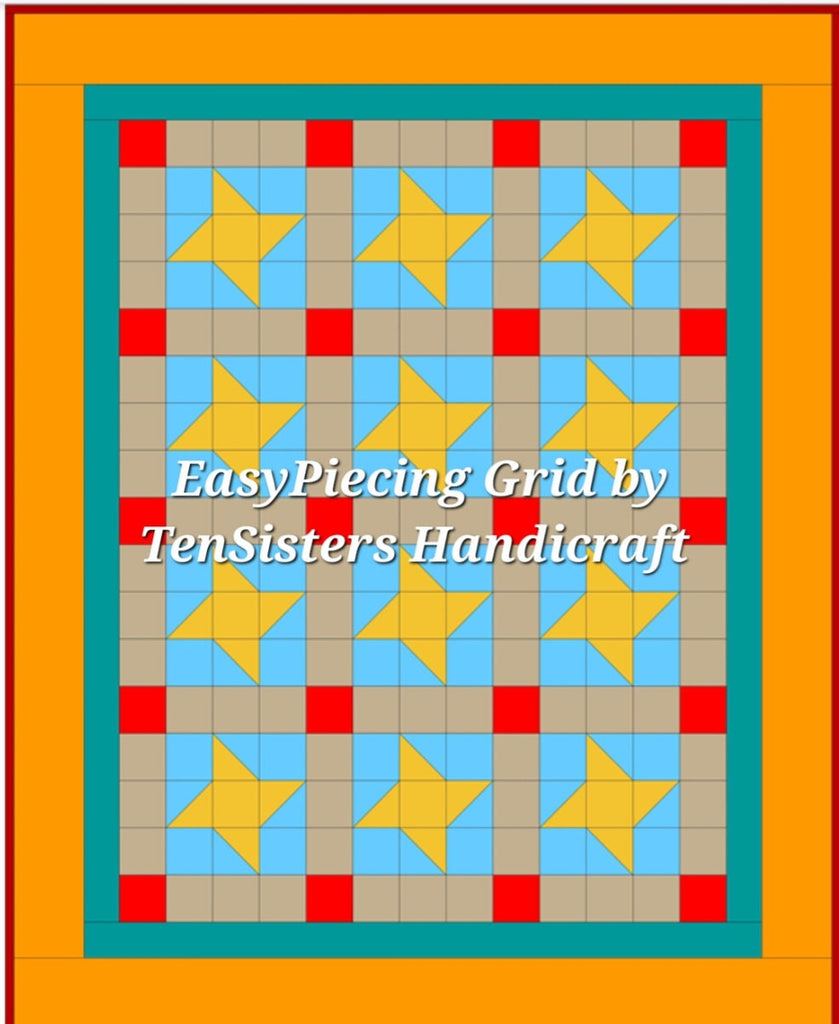 Falling Star Baby 2 panel Pattern w/purchase EasyPiecing Grid from TenSisters Handicraft
