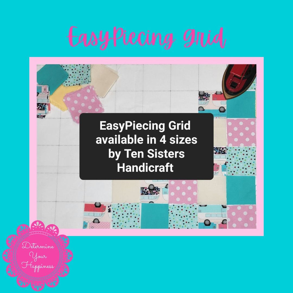 EasyPiecing Grid from Ten Sisters Handicraft Half Inch, 1 Inch, 1.5 Inch, 2 Inch Finished Grid - Foundation Piecing Grid for Quilting