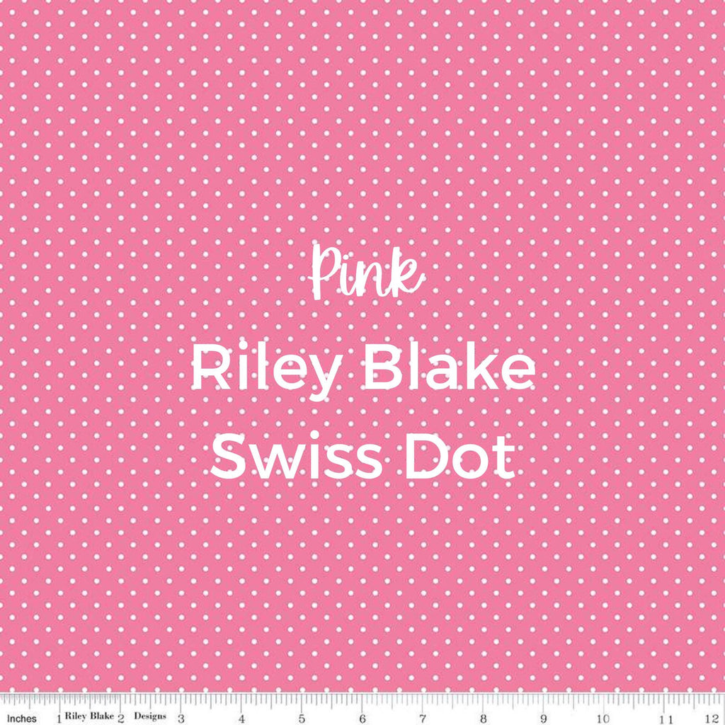 Swiss Dots/Hot Pink/Fabric - Riley Blake Cotton, Quilting Fabric by the Yard
