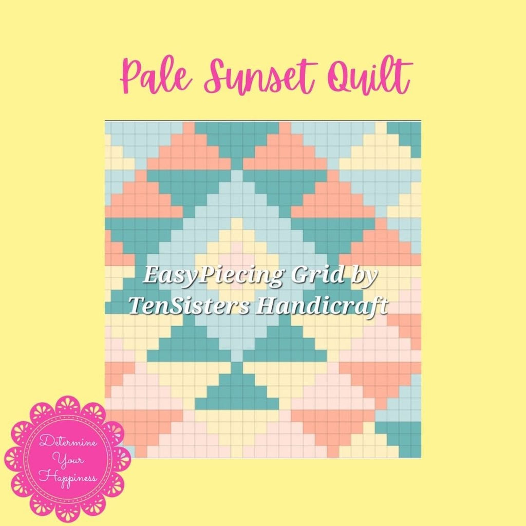 FREE Pale Sunset 6-panel Pattern with purchase EasyPiecing Grid from Ten Sisters Handicraft. Printed foundation, Grid Quilting, Sewing Grid