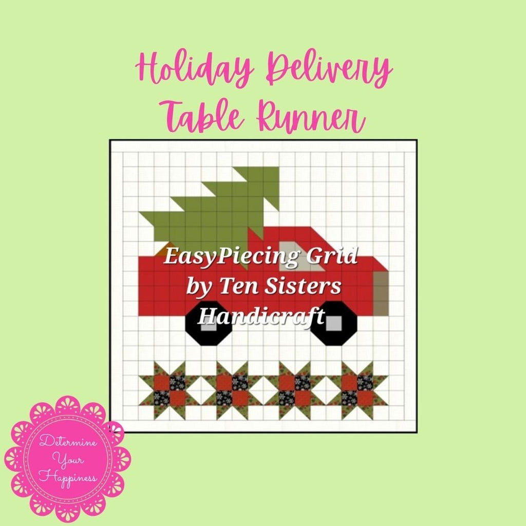 FREE Holiday Delivery 3-panel Pattern w/ purchase EasyPiecing Grid from Ten Sisters Handicraft Printed foundation Grid Quilting Sewing Grid
