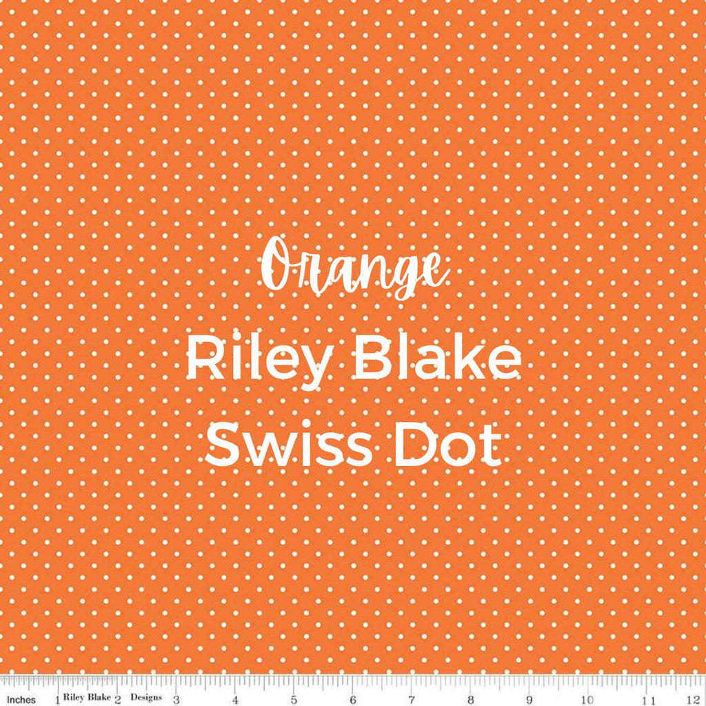 Swiss Dots/Orange/Fabric - Riley Blake Cotton, Quilting Fabric by the Yard