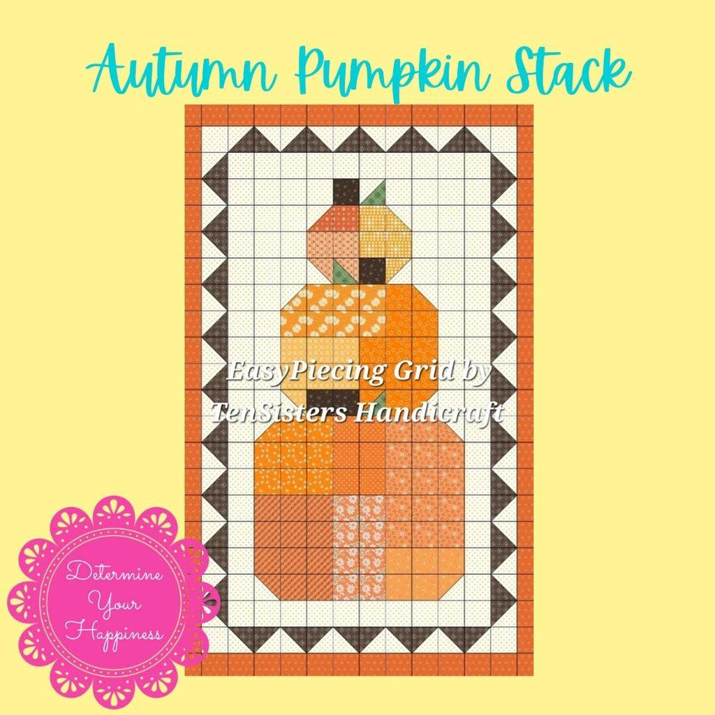 Autumn Pumpkin Stack Quilt Pattern - Beginner Friendly, Easy Foundation Piecing, Includes EasyPiecing Grid