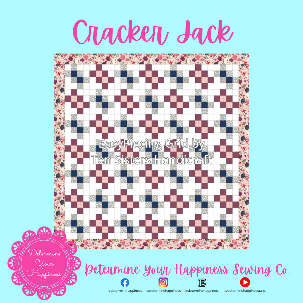 Cracker Jack Quilt Pattern - Beginner Friendly, Easy Foundation Piecing, Includes EasyPiecing Grid