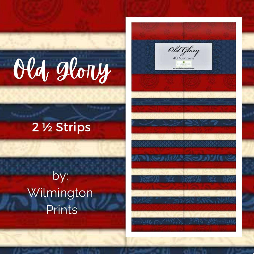 OLD GLORY by Wilmington Prints 40-piece pack of 2.5-inch-wide strips.