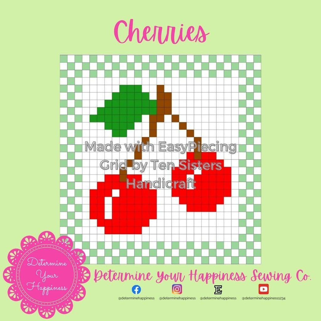 Cherry Quilt Quilt Pattern - Beginner Friendly, Easy Foundation Piecing, Includes EasyPiecing Grid