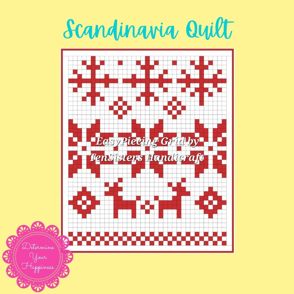 Scandinavia Quilt Pattern - Beginner Friendly, Easy Foundation Piecing, Includes EasyPiecing Grid
