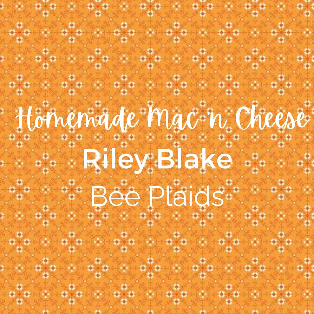 Bee Plaids Homemade Mac 'n Cheese by the Fabric - Riley Blake Cotton, Quilting Fabric by the Yard