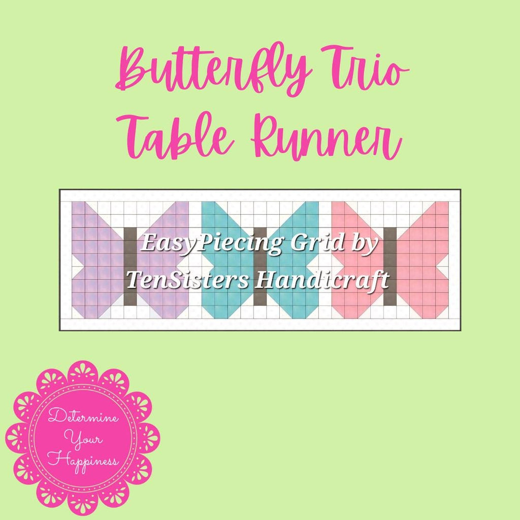 Butterfly Trio Quilt Pattern - Beginner Friendly, Easy Foundation Piecing, Includes EasyPiecing Grid