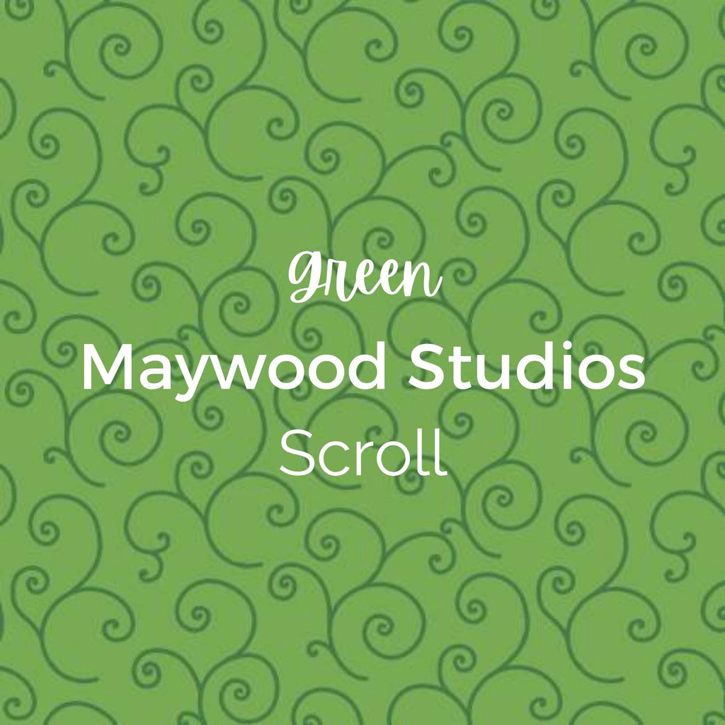 GREEN SCROLL/Maywood Studios/Kimberbell Designs -Quilting Fabric by the Yard