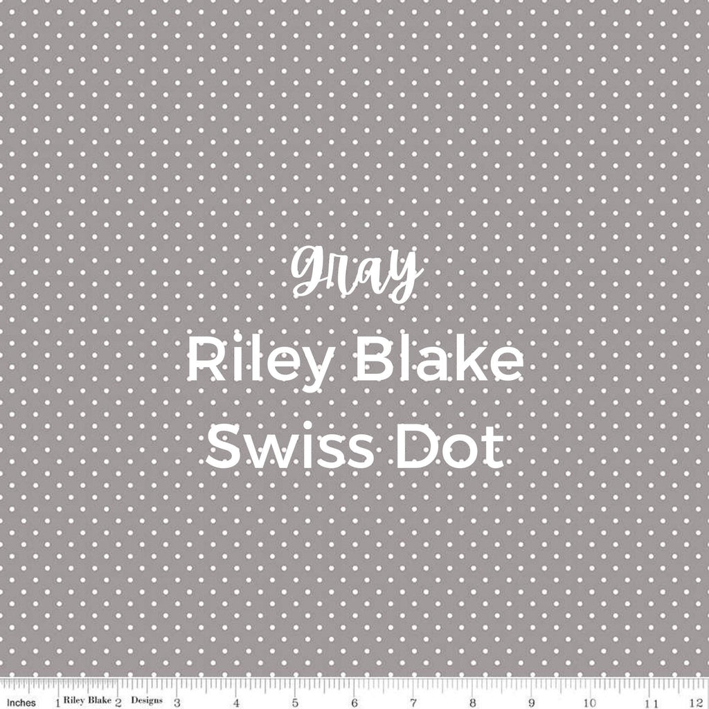 Swiss Dots/Gray/Fabric - Riley Blake Cotton, Quilting Fabric by the Yard
