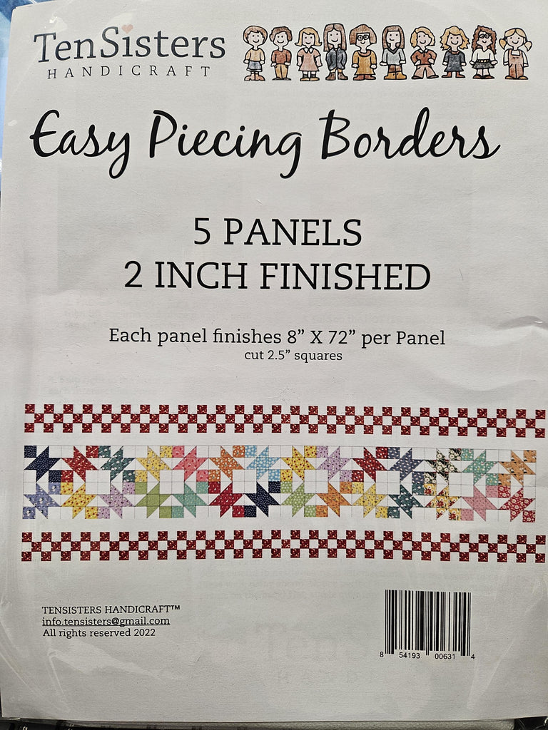 EasyPiecing Border Grid Panels by Ten Sisters Handicraft 1 Inch 1.5 Inch 2 Inch Finished Grid Printed foundation Grid Quilting Sewing Grid