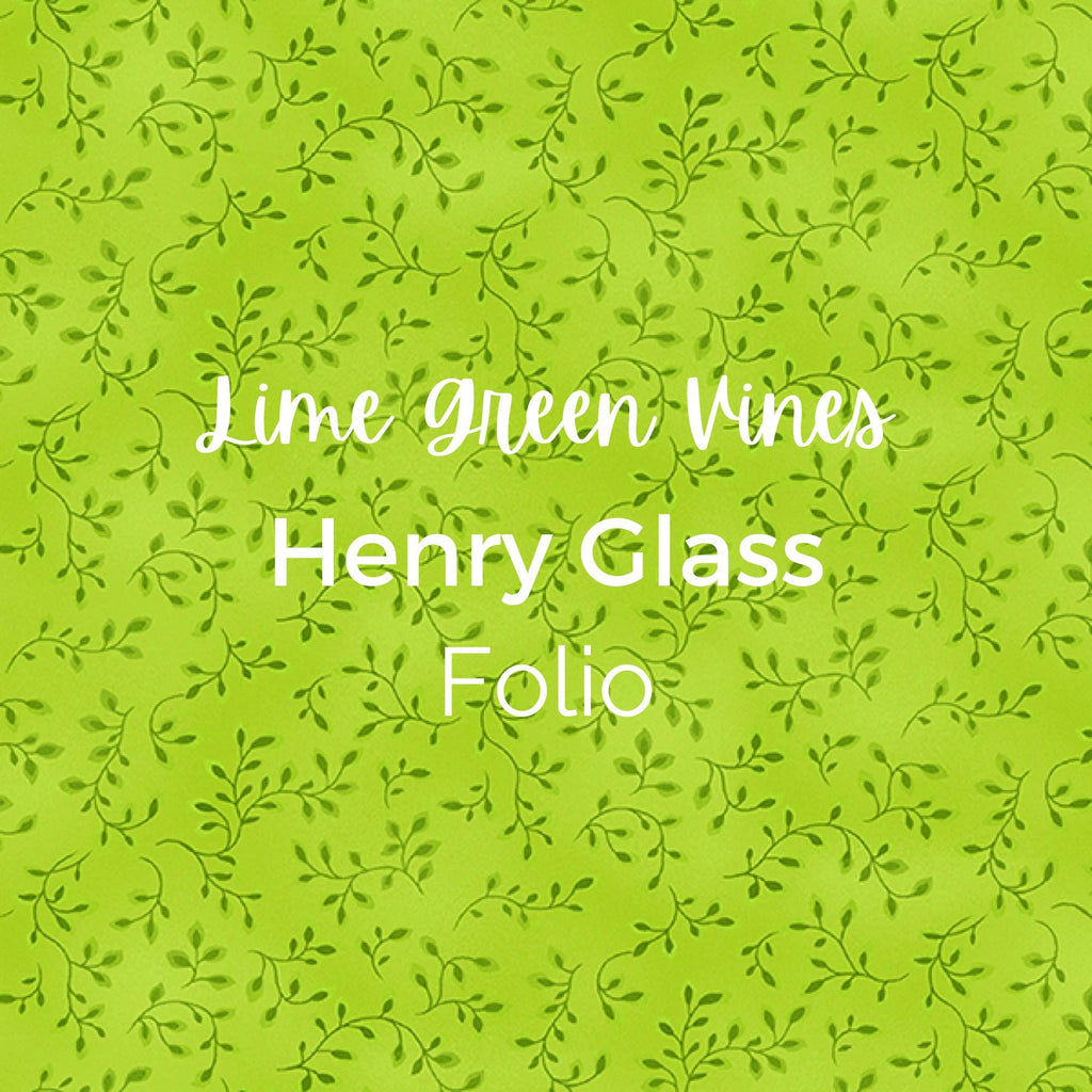 LIME GREEN VINES/Henry Glass/Folio - Quilting Fabric by the Yard