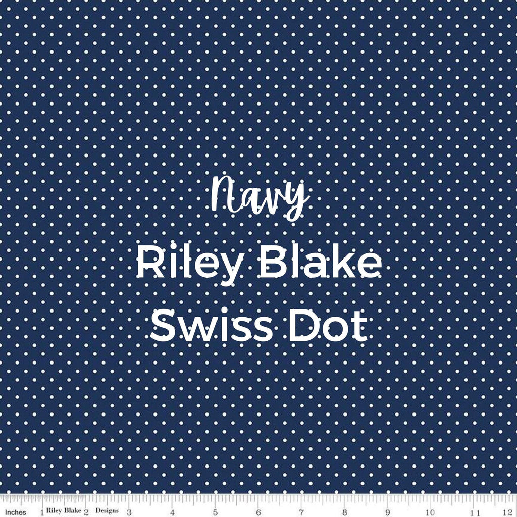 Swiss Dots/Navy Blue/Fabric - Riley Blake Cotton, Quilting Fabric by the Yard
