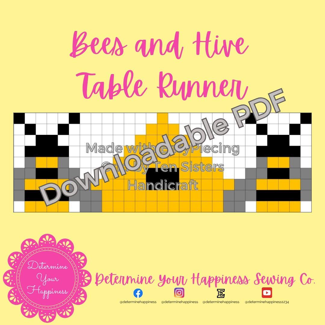 Bees and Beehive PDF Pattern, Printable Pattern, Instant Download Patt ...