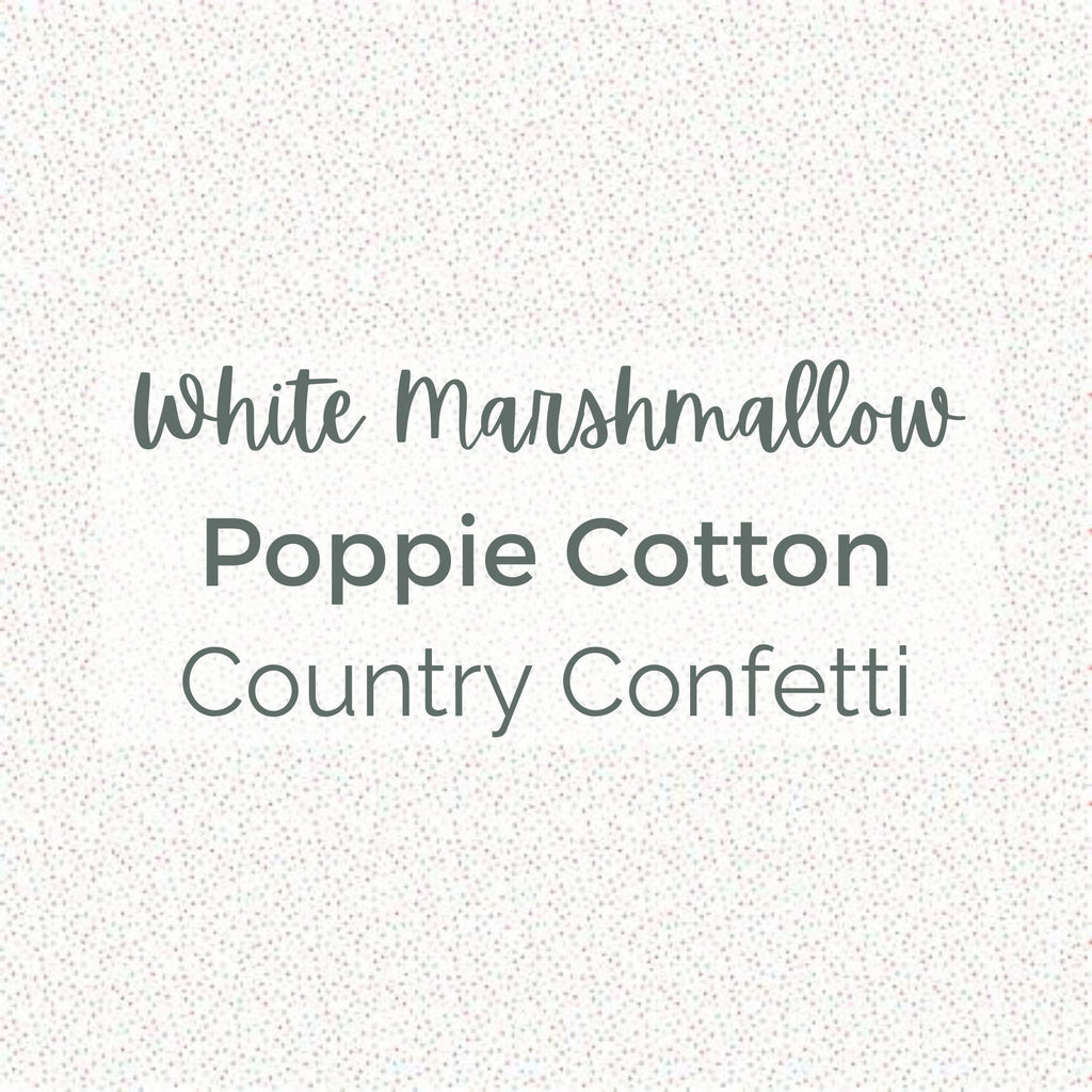 MARSHMALLOW WHITE/Poppie Cotton/Country Confetti -Quilting Fabric by the Yard