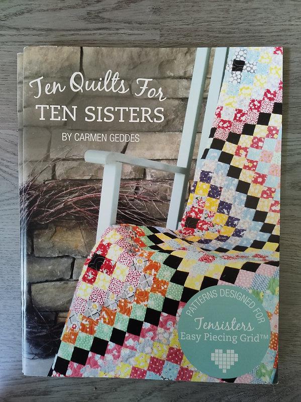 Ten Quilts for Tensisters Pattern by Carmen Geddes. Grid Quilt Patterns, EasyPiecing Grid Patterns