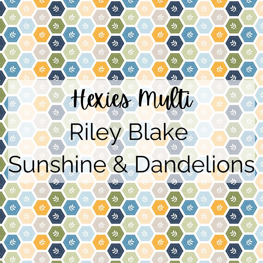 Sunshine & Dandelions/Hexies (Multi Colored) Fabric - Riley Blake Cotton, Quilting Fabric by the Yard